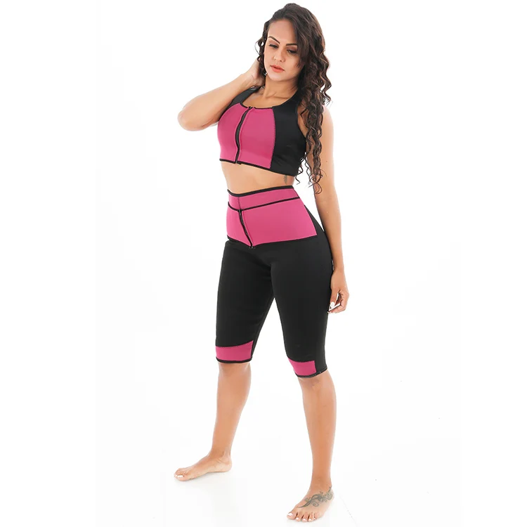 

OEM Services Stitching High Waist Pant Sauna Sweat Neoprene Suit With Zipper