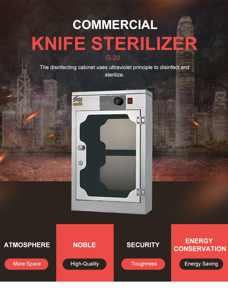 16 W Commercial Wholesale CE Approved Kitchen Hotel Fast Sterilizing High Quality Kitchen Knife UV Sterilizer Cabinet 