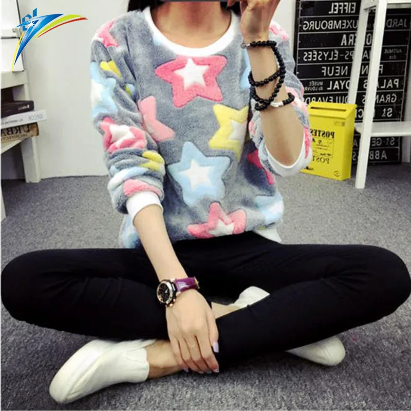 

2017 Stars Print Plus Size Women Knit Sweater Jumper High Elastic Spring Winter Pull Femme Knitted Pullover korea sweater, N/a