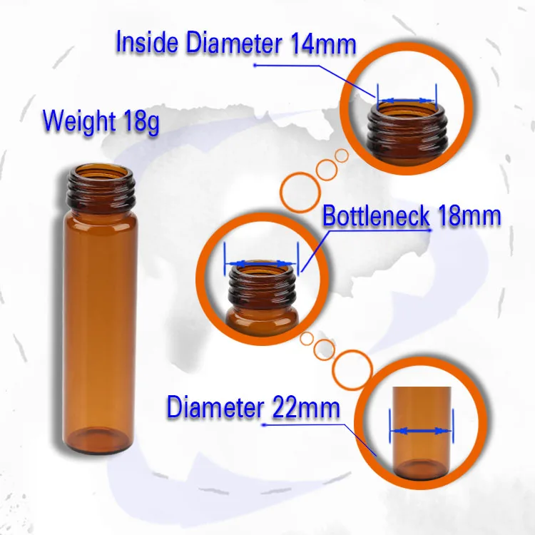 5ml 10ml 20ml Wide Mouth Glass Brown Bottles Vial 1ml 2ml 3ml Mini Screw Mouth Brown Glass
