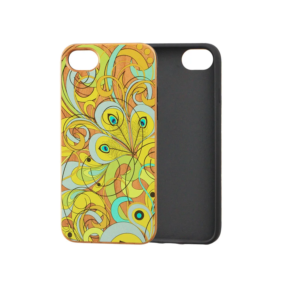 

Support Printing Real Bamboo Wood Mobile Phone Cover for iPhone 8 Flexible TPU Phone Cover Case for iPhone X, Colors optional