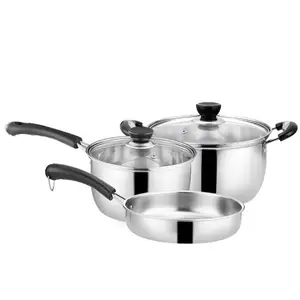 Image of Happy Baron Stainless Steel Cookware Set 5pcs High Quality Cooking Pot Set