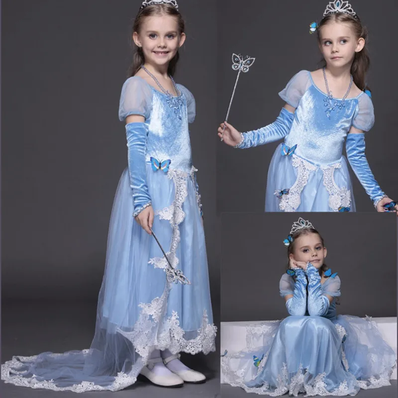 Kids Clothes Girls Cinderella Long Train font b Dresses b font font b Fancy b font