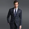 Men's 100% wool navy-blue blazer single one button lapel fused new pant coat design high quality blazer