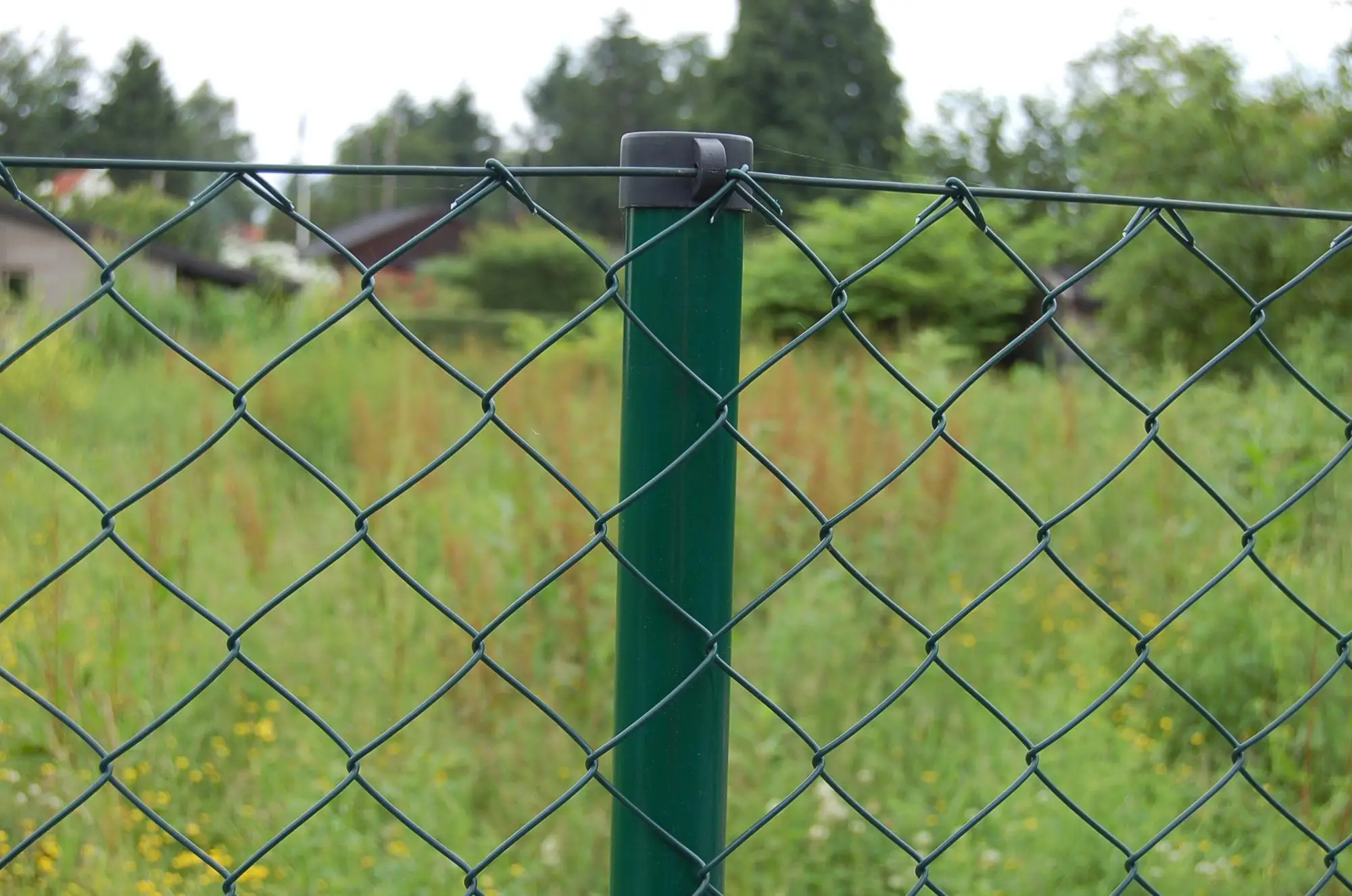 black steel fence posts
