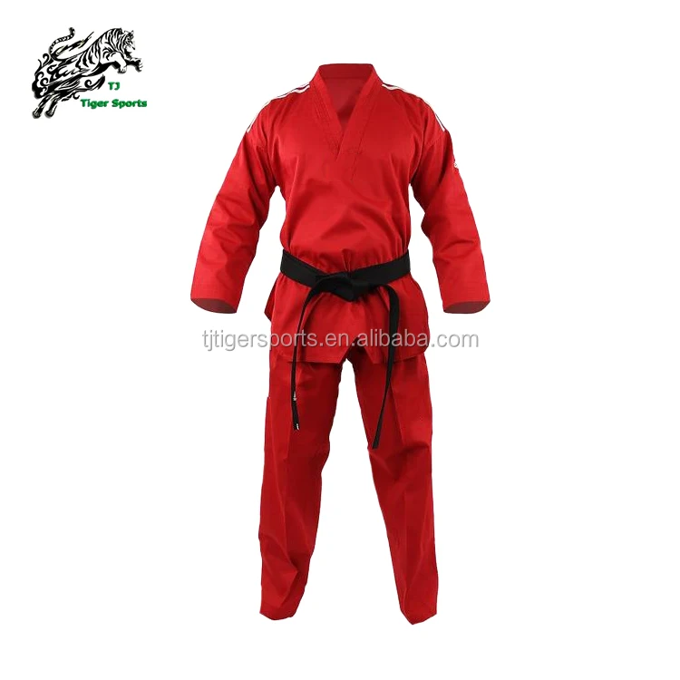 

Good quality martial arts style red taekwondo uniforms