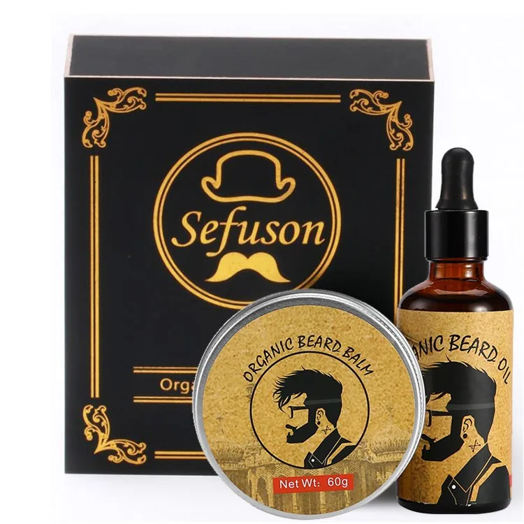 

High Quality Beard Growth Oil Balm Wax Kit For Men Products 100% Organic Natural Extraction