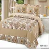 Crochet flower design microfiber quilt bedspread patchwork