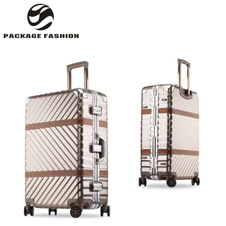 

Custom processing good quality speciality aluminum frame abs pc luggage suitcase trolley case, Black / silver / white / dark green / red / rose gold