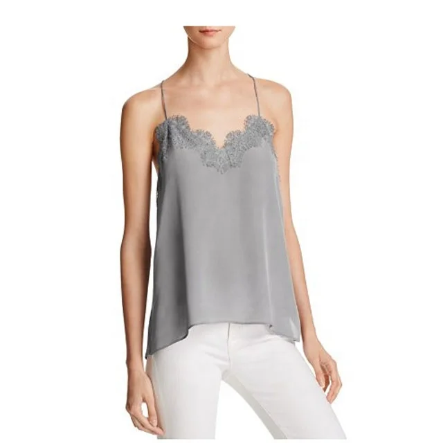 grey camisole silk tops