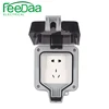 FeeDaa brand BG type IP66 Industrial waterproof Box Switched Socket 2 Gang 13Amp Weatherproof Switch Waterproof Socket