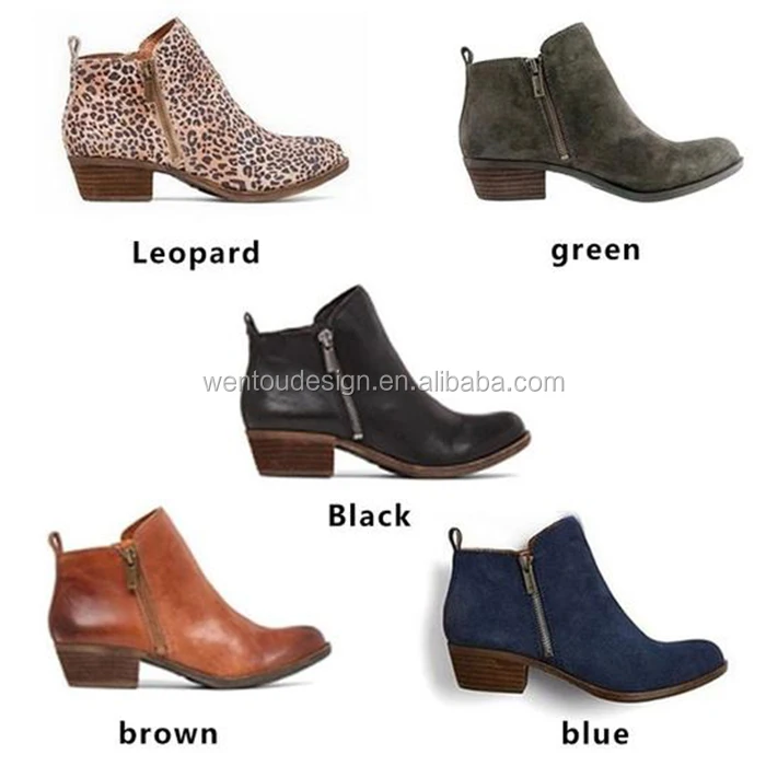 low heel leopard boots