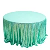 Wholesale Luxury sequin polyester cloth green table cloth for wedding cake table
