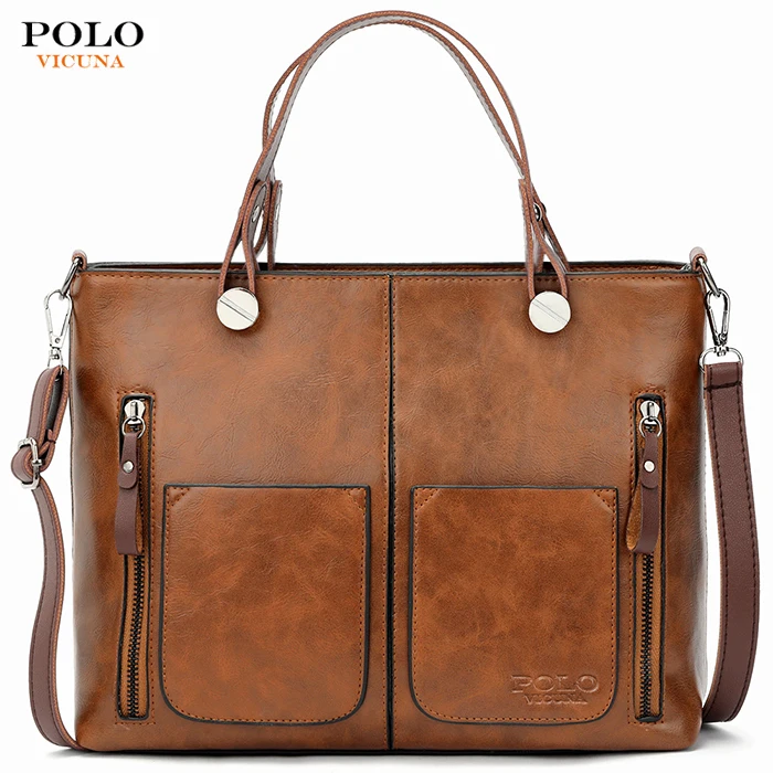 

Vicuna Polo Fashion Wholesale Bag 2020 Large Capacity 5 Colors Ladies Branded Handbags Blank Custom Logo PU Leather Tote Bag