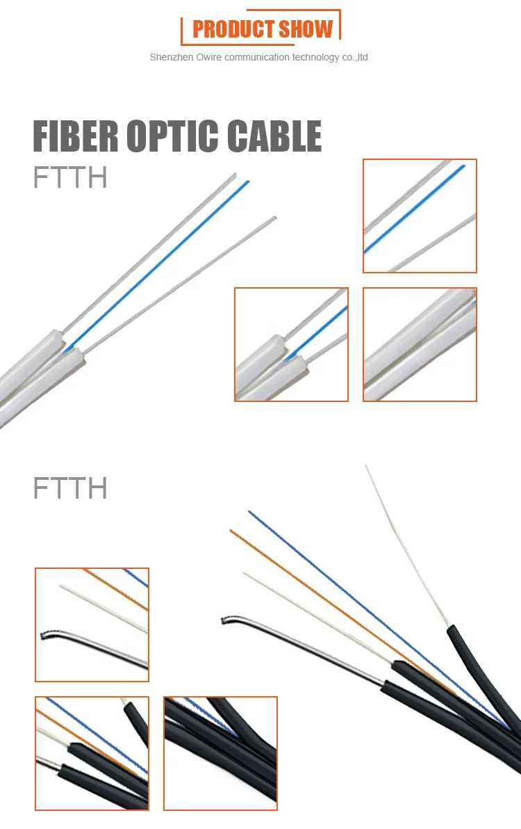 G657a1/g652d Bow-type Drop Fiber Optic Cable Ftth Outdoor Drop Fibre Cable 4 Core Gjyxch Ftth Indoor Drop Cable