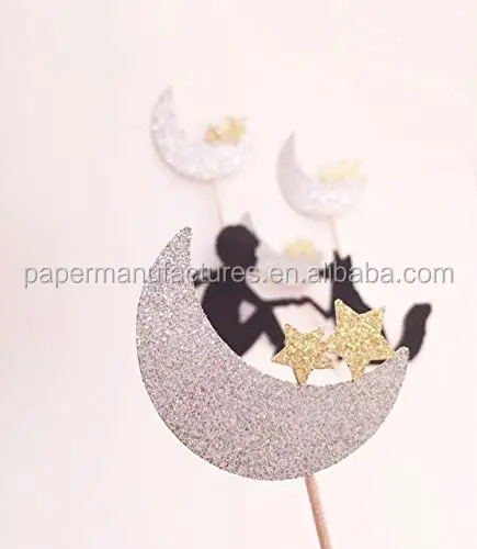 Star Baby Shower Crescent Moon Party Moon and Star Cupcake Toppers Twinkle Little Star Cupcake Toppers Twinkle Twinkle Little Star Party Decorations Love You to the Moon and Back Party 