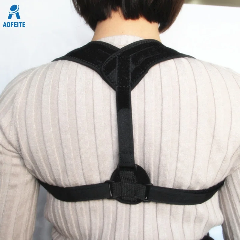 

New products posture corrector back shoulder pain relief belt clavicle brace for Women, Black or as your requirments