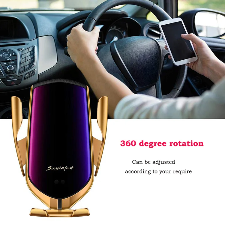 2019 Newest  Car Mount R1 s5 touch Smart Wireless Car Charger Mount Auto Clamping Car Charger Holder 10W Fast Charging