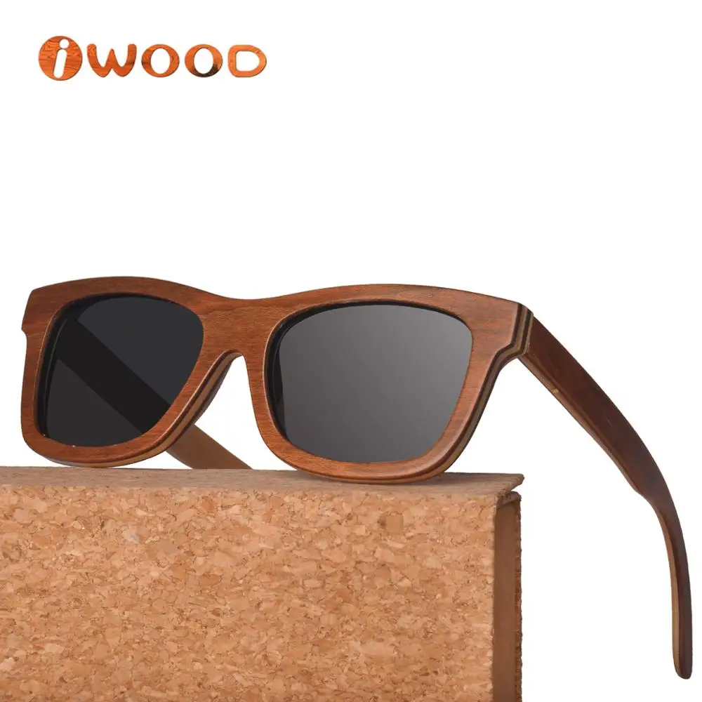 

Skateboard wood frame recycled sun glasses sunglasses (WB03)