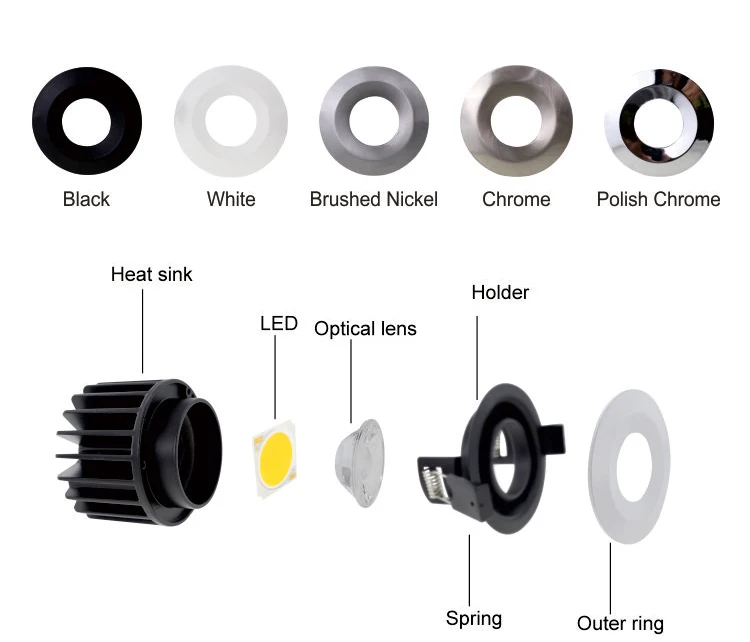 Factory price fire-rated led downlight fire rated downlights recessed ring