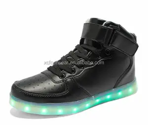 SML002 men and women couple style high-cut colorful LED skate sport shoes