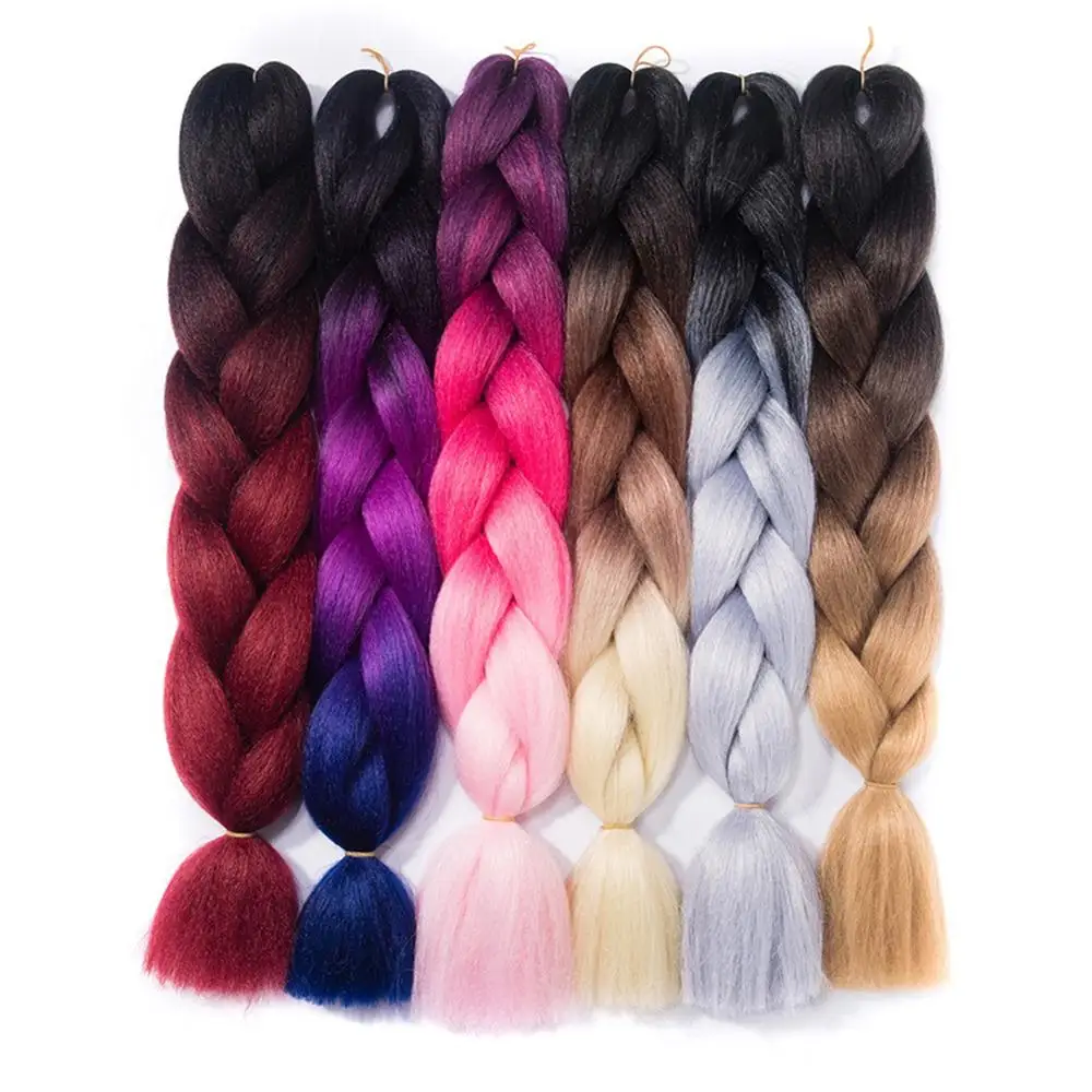 

Jumbo Braids Hair Crochet Expression Wholesale Price Cheap Original Synthetic Ombre Braiding Hair Extensions, Omber color