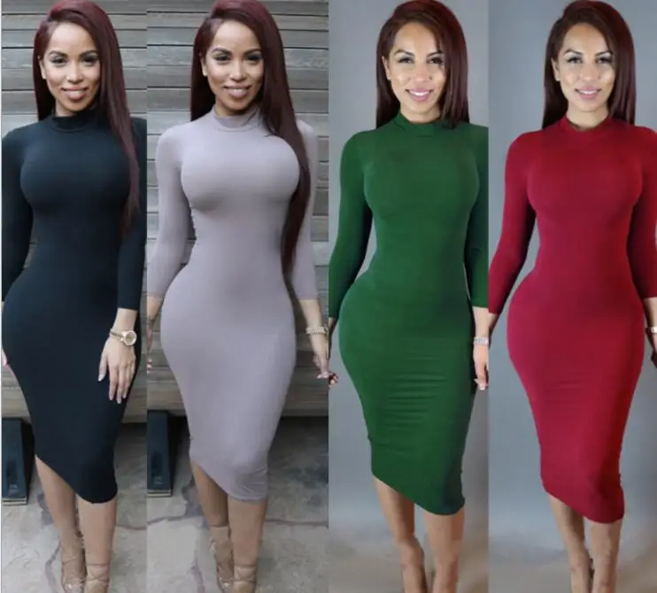 

Walson Women's Sexy Casual Long Sleeve Short Dress Slim Party Club Dress, Green;white;burgundy