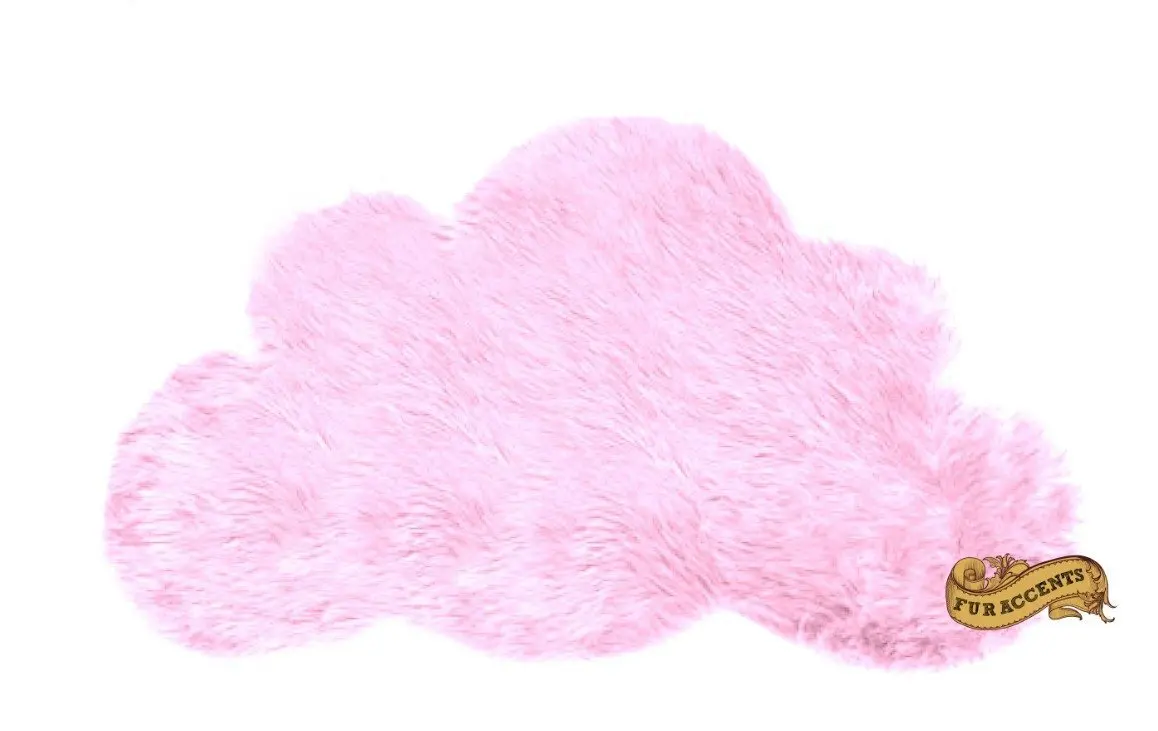 Buy Baby Nursery Area Rug / Cloud Shaped Faux Fur Accent Throw