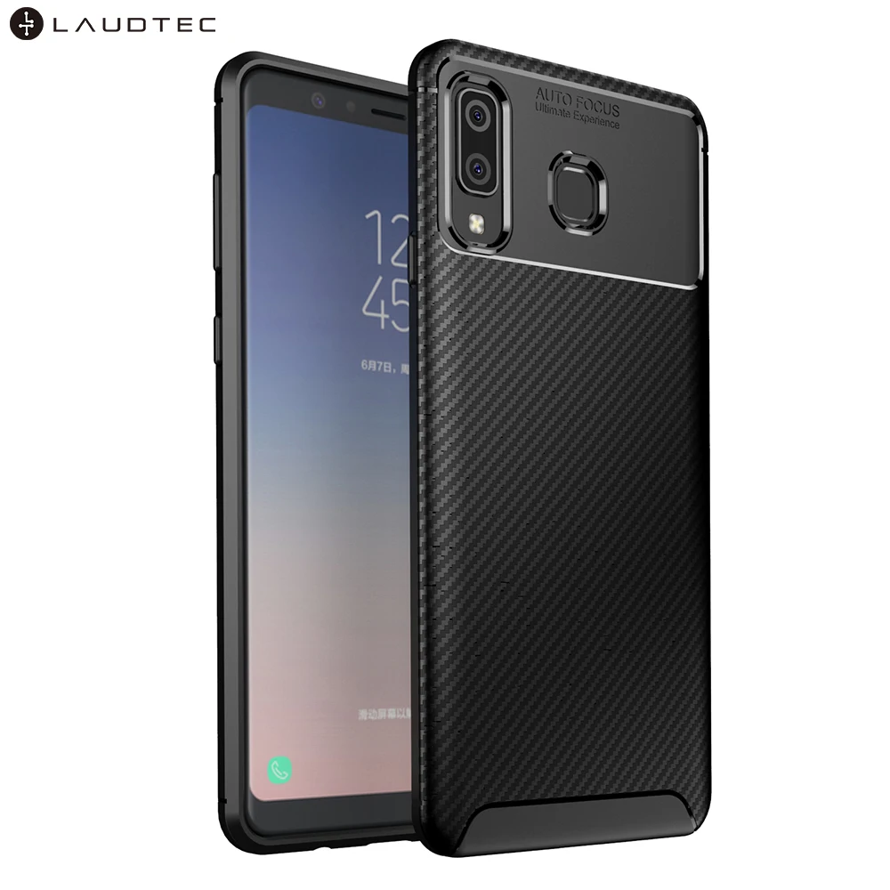 

Laudtec Shockproof New Carbon Fiber Soft Tpu Back Cover Mobile Phone Case For Samsung A9 Star/A8 Star, Black;navy blue;brown