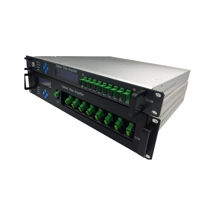 Cable tv EDFA 8 ports 2U with SNMP GPON 1550nm optical amplifier high power