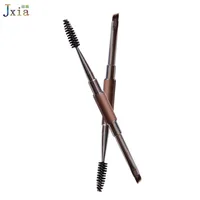 

New Hot Fashion Women Makeup Tool Duo Synethic Bristle Angled Eyebrow Brush Spoolie Brush with Metal Cap