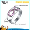 China Jewelry Wholesale cz Ring Ribbon Shape Unique Diamond Rings