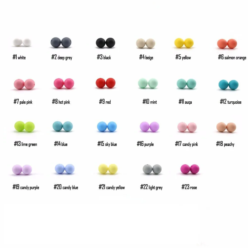 
15mm Baby Molars Silicone Round Beads Diy Bracelet Necklace Silicone Beads 