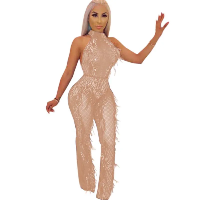 

FM-CY8038 Fasion Sexy Nightclub Backless Black Women Jumpsuits