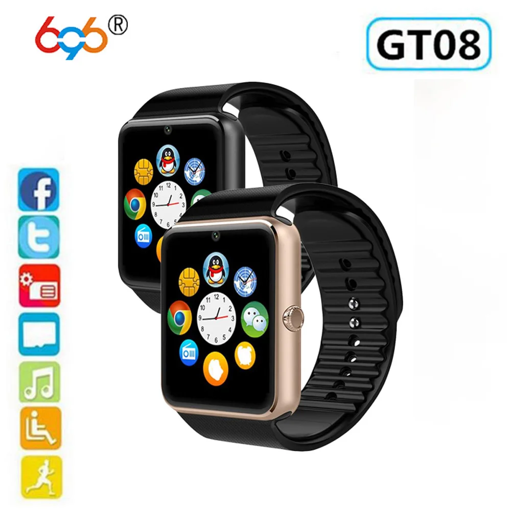 

GT08 Z60 Z50 SPORT Fitness Tracker smart watch GSM Call SIM BT for Android system, Black/white/rose gold