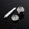 Metal Smoking Pipe Style Hand Grinding Crusher Grinder Six Shooter Pipe Tobacco Pipe Herb Grinder with Filter Net Dry Her