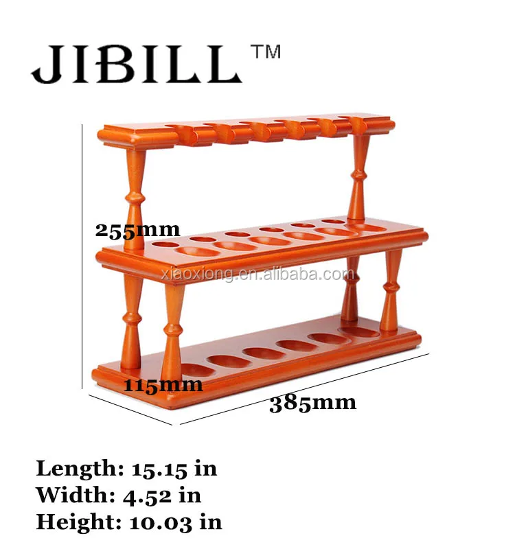 JIBILL double-deck solid wood 12 positions tobacco smoking pipe rack ft 2.jpg