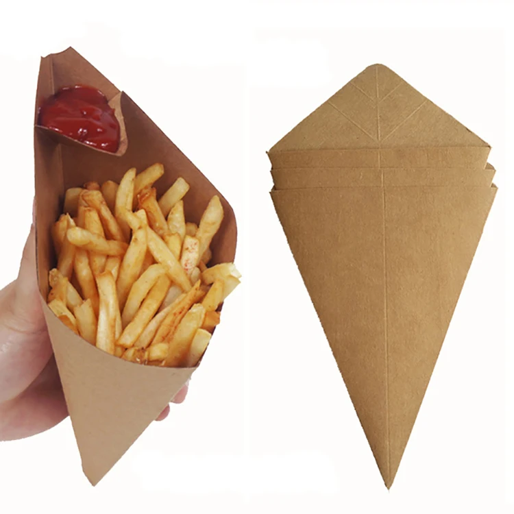 Disposable Food Packaging Fast Food Box With Dripping Ketup Sauce Kraft