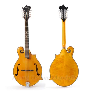 Afanti F Style AA Solid Flamed Maple back Side F Holes Octave Mandolin