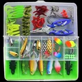 100pcs Lure Kit Set Minnow Popper Crankbait VIB Spinner Spoon Soft Worm Maggot Fishing Lure Hooks