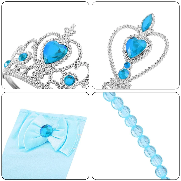 7pcs/set Princess Dress Up Accessories Set With Princess Gloves Tiara ...