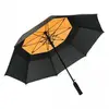 Best Sale double layer wind air vent big auto open windshield golf umbrella with strong fiberglass frame and ribs