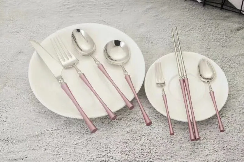 Luxury Design and Romantic Creative Stainless Steel 304 Metal Tableware Cutlery Set