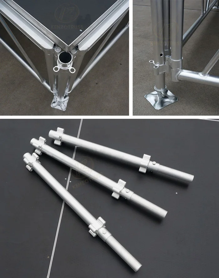 Aluminum dance stage deck platforms adjustable