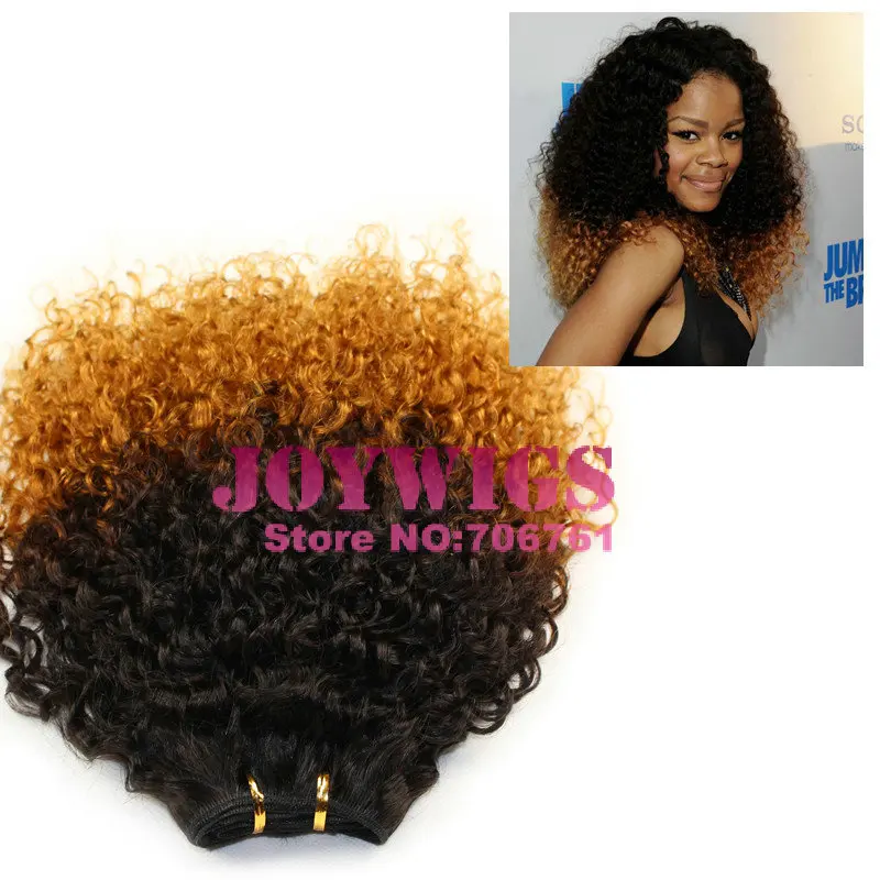 Hot Selling Teyana Taylor Same Style Afro Kinky Curly Ombre Color