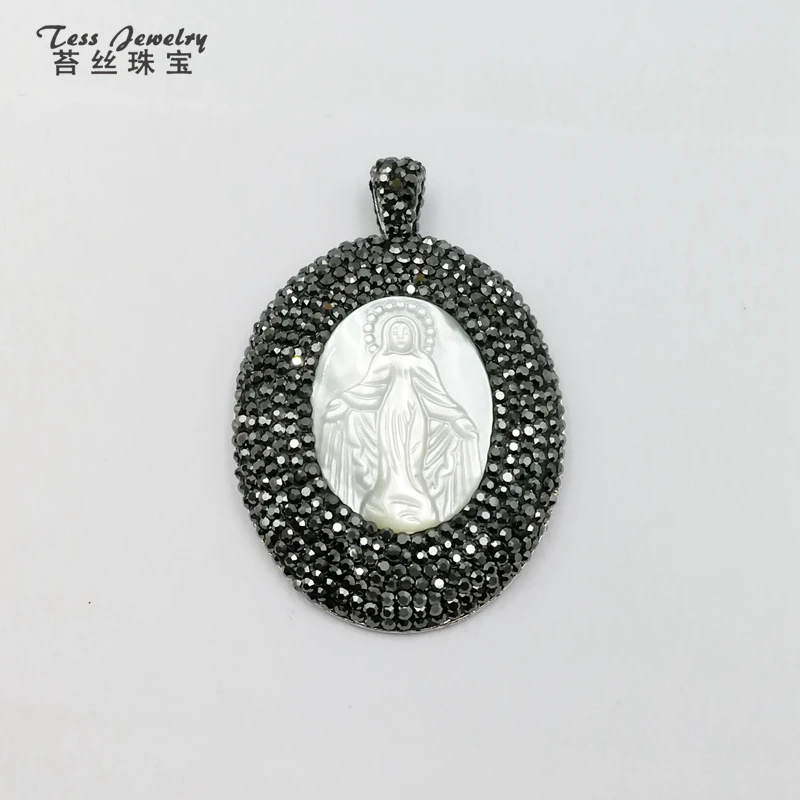 

Personalized diamond paved catholicism guadalupe virgin mary pendant carved mother of pearl large shell pendants charms jewelry, Natural carved mother of pearl shell