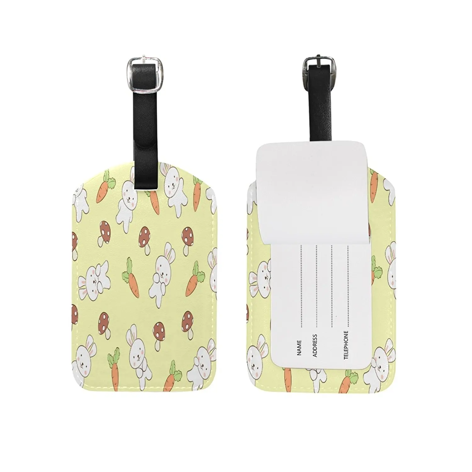 1Pcs Saobao Travel Luggage Tag Carrots And White Rabbits PU Leather Baggage Suitcase Travel ID Bag Tag