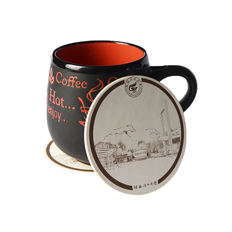 

Hot sale customized glass cup hotel paper coaster with LOGO printing