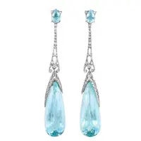 

CAOSHI Delicate Tear Shape Sea Blue CZ Women Wedding Engagement Earrings 925 Silver Earing