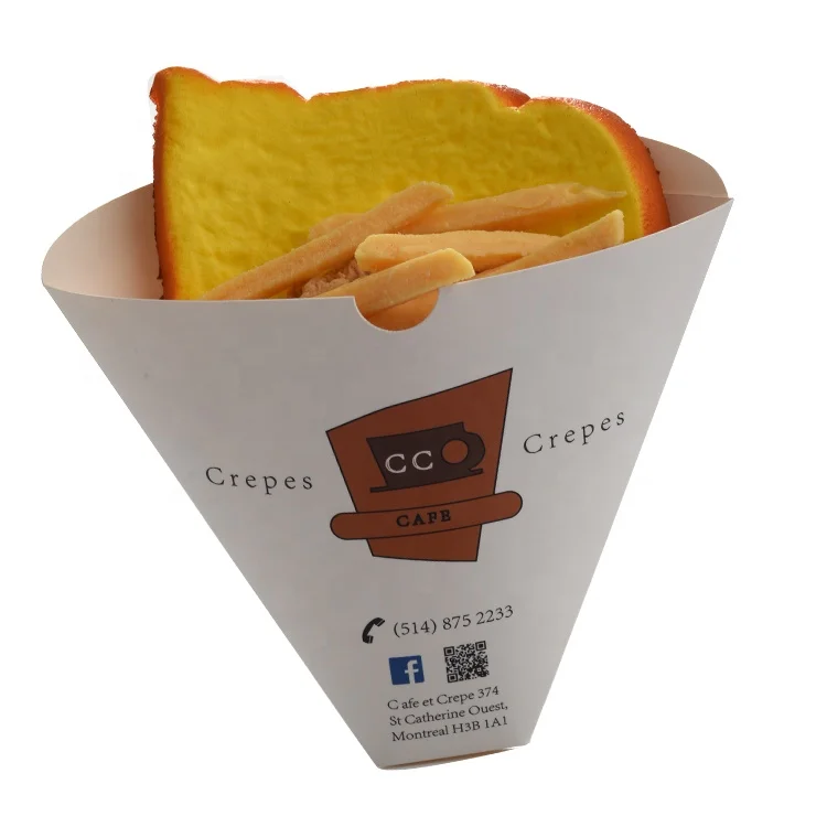 Cheap Price Custom Printed Perforated Line Crepe Kraft Paper Cone,Crepe Holder Cone Buy Crepe